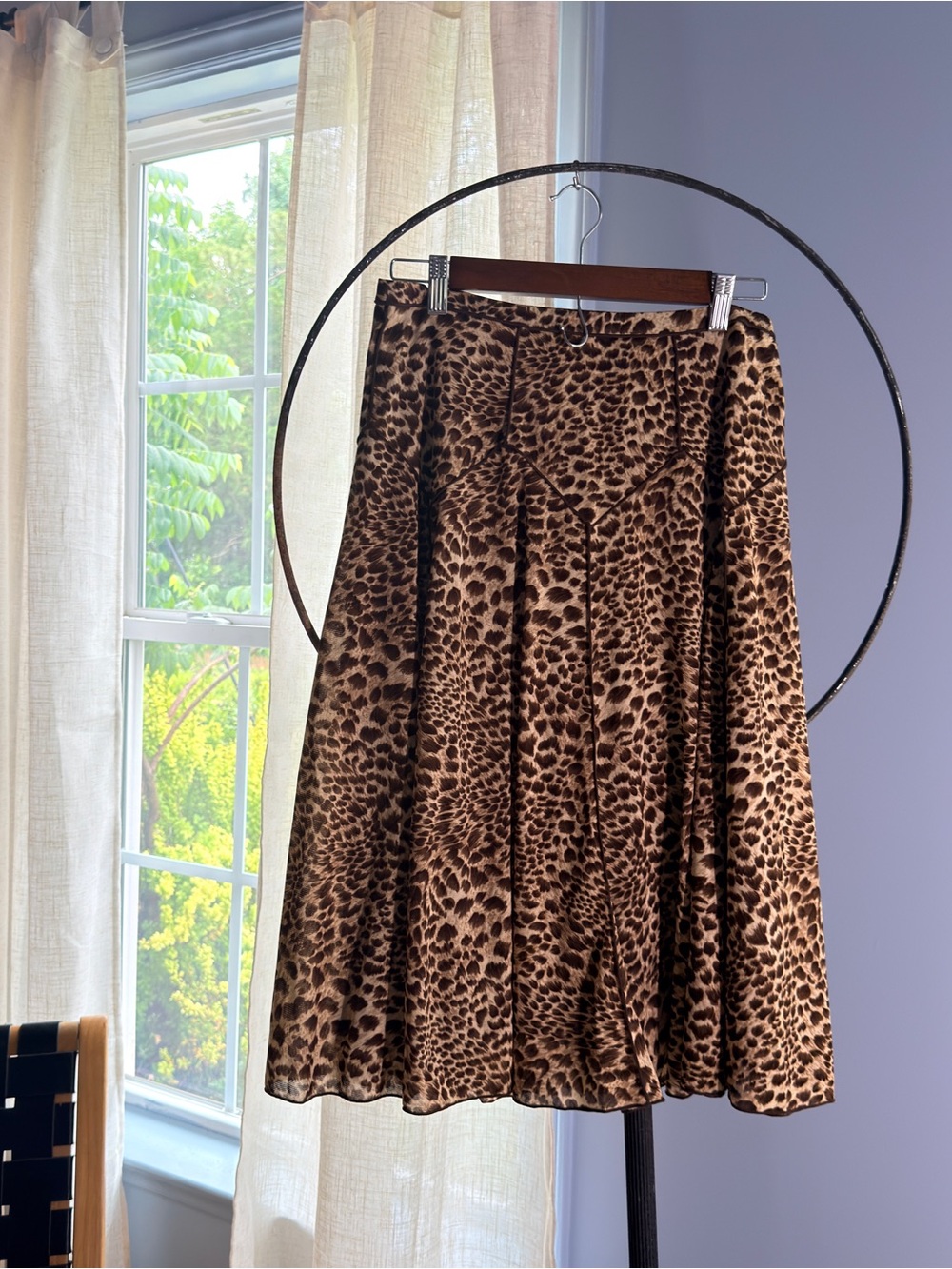 VINTAGE Leopard Print A-Line Skirt - Brown Animal Print